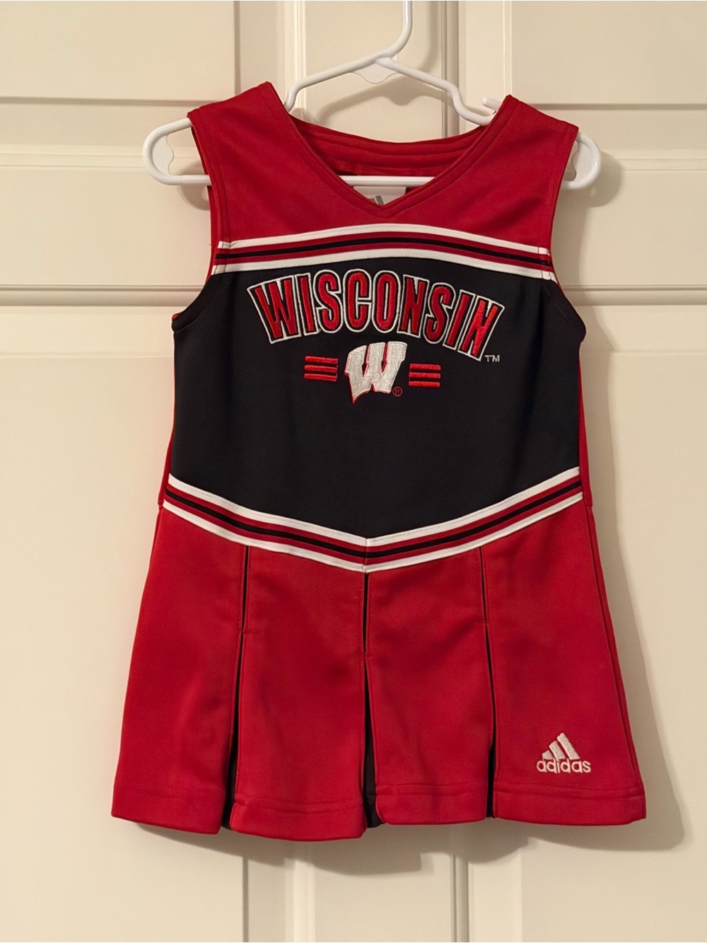 adidas Red and Black Wisconsin Kids Cheer Tank Dress